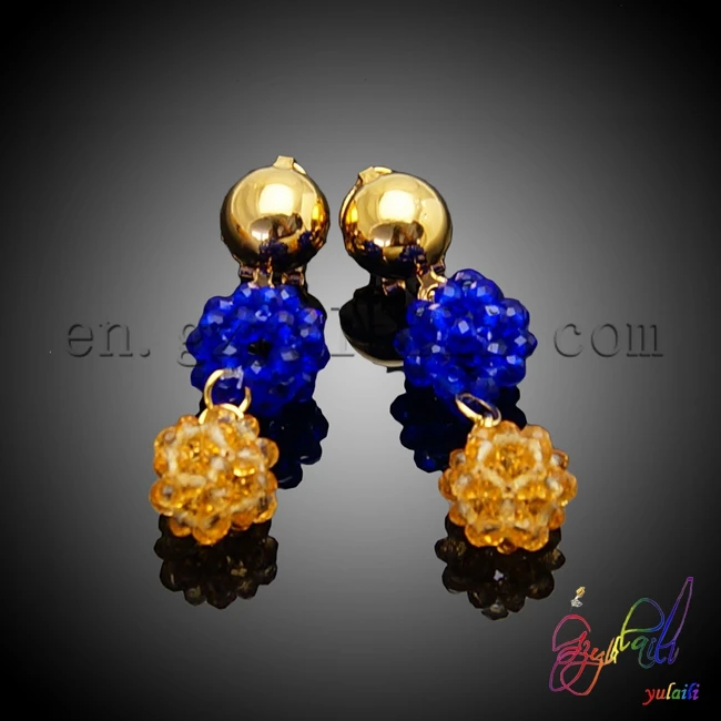 

Free Shipping Yulaili Handmade Crystal Factory Round Design Ladies Costume Anniversary Beaded Two Jewelry Set