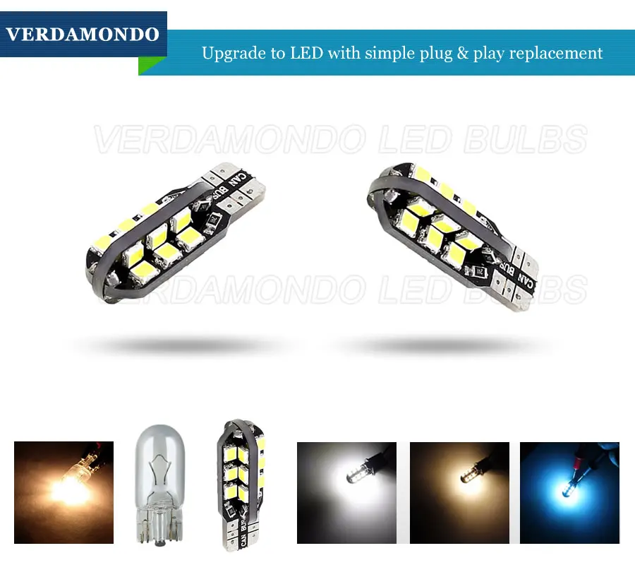 4 шт. W5W T10 Автомобильные светодиодные лампы 24 SMD боковой клиновидный купол