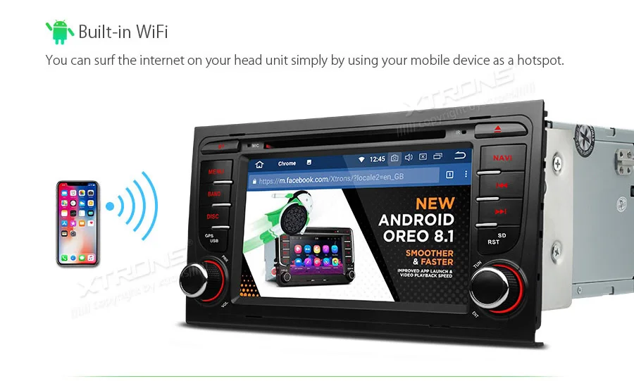 XTRONS " Android 8,1 радио Автомобильный GPS DVD плеер RCA RDS USB для Audi A4 S4 B6 B7/RS4 2002 2003 2004 2005 2006 2007 2008/Seat EXEO