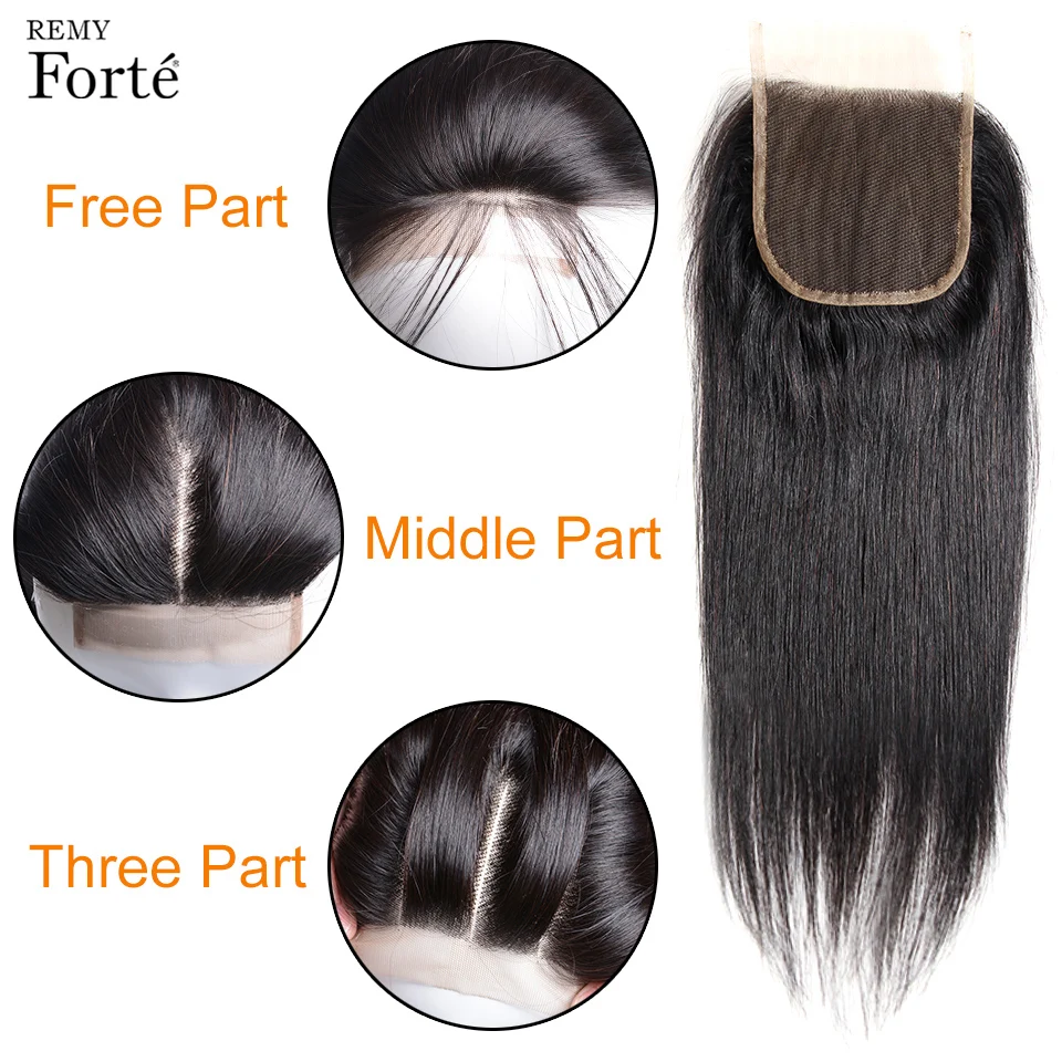 Remy Forte 30 Inch Bundles With Closure Brazilian Hair Weave 2/3 USA Shipping Straight | Шиньоны и парики