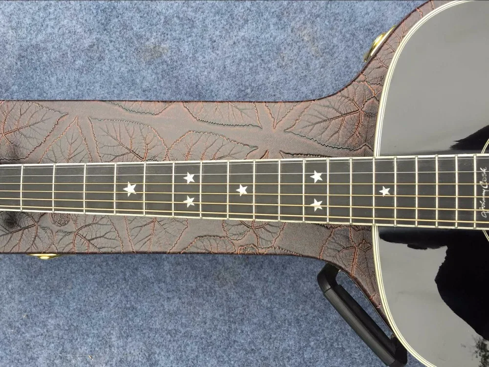 D35 Акустическая гитара Johnny cash signature акустическая электрическая гитара Акустическая гитара цельный топ D35 BK гитара
