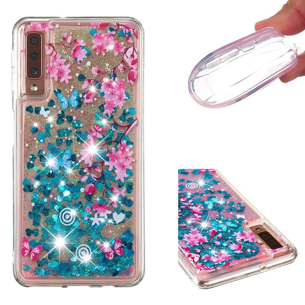 Liquid Sand Painted Soft Back Case for Samsung Galaxy A7 2018 A8 Plus Xcover 4 A3 A5 2016 2017 Luxury Cover Shell |