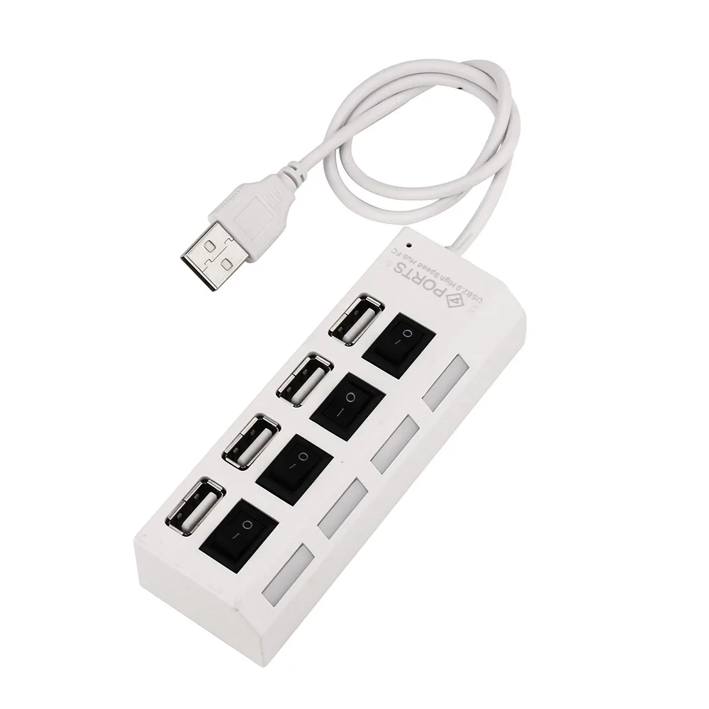 4 портовый микро USB концентратор 2 0 высокоскоростной разветвитель 480 Мбит/с LED с