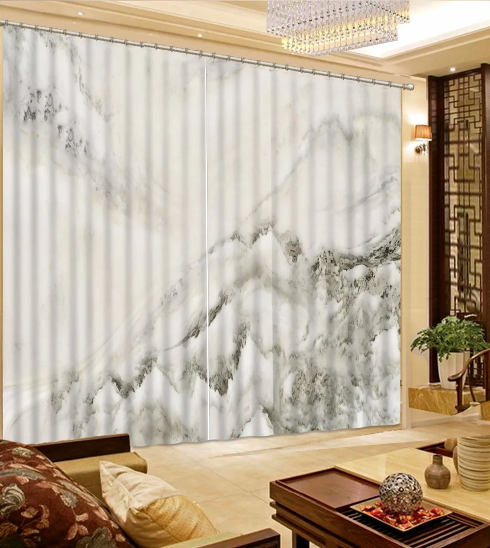 Черно-белая Фотоштора с ручной росписью 3D затемняющие Оконные Занавески для