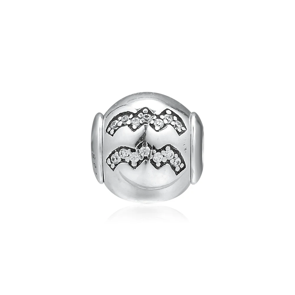 DIY Подходит для Pandora Essence Бусы Браслеты Водолей Подвески с прозрачными CZ 100% 925
