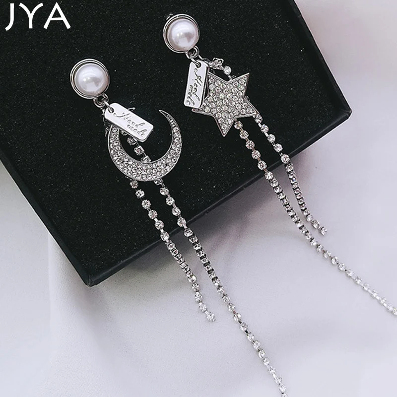 Женские серьги JYA Star Moon элегантные с циркониевым жемчугом подарок для девушек |
