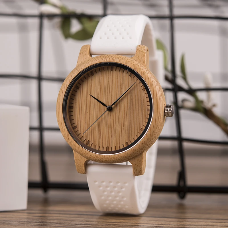 Reloj mujer BOBO BIRD женские часы набор бамбуковые женские часы силиконовый ремешок Япония движение наручные часы подарки