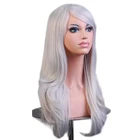 Soowee 70 см длинный кудрявый серебристый серый блонд парик искусственные шиньоны синтетические волосы женские парики для косплея для чернокожих женщин