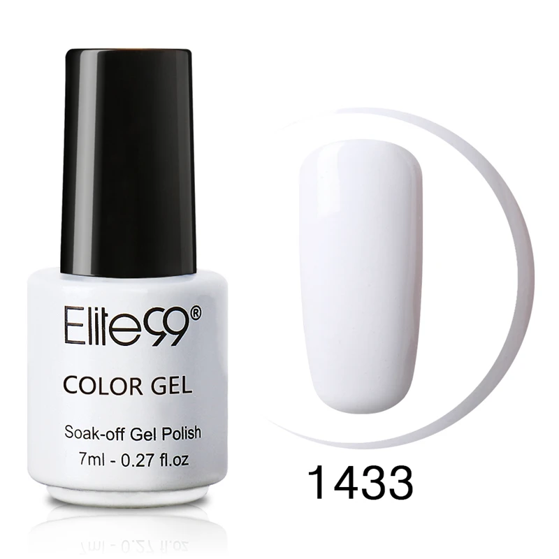 EG1433 Pure White Elite99, 7 мл, косметический гель для ногтей, сделай сам, замачиваемый, УФ Led, гель для ногтей, эмаль, Гель-лак, лак, Гель-лак для ногтей,, дизайн ногтей, макияж - Цвет: EG1433 Pure White