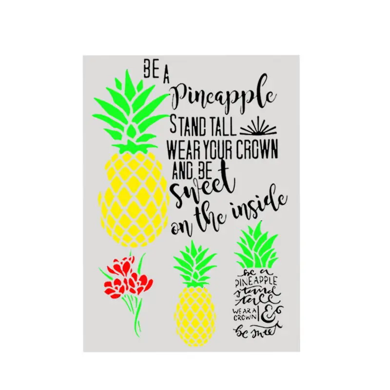 Трафареты в виде ананаса для стен рисования скрапбукинга фотоальбома