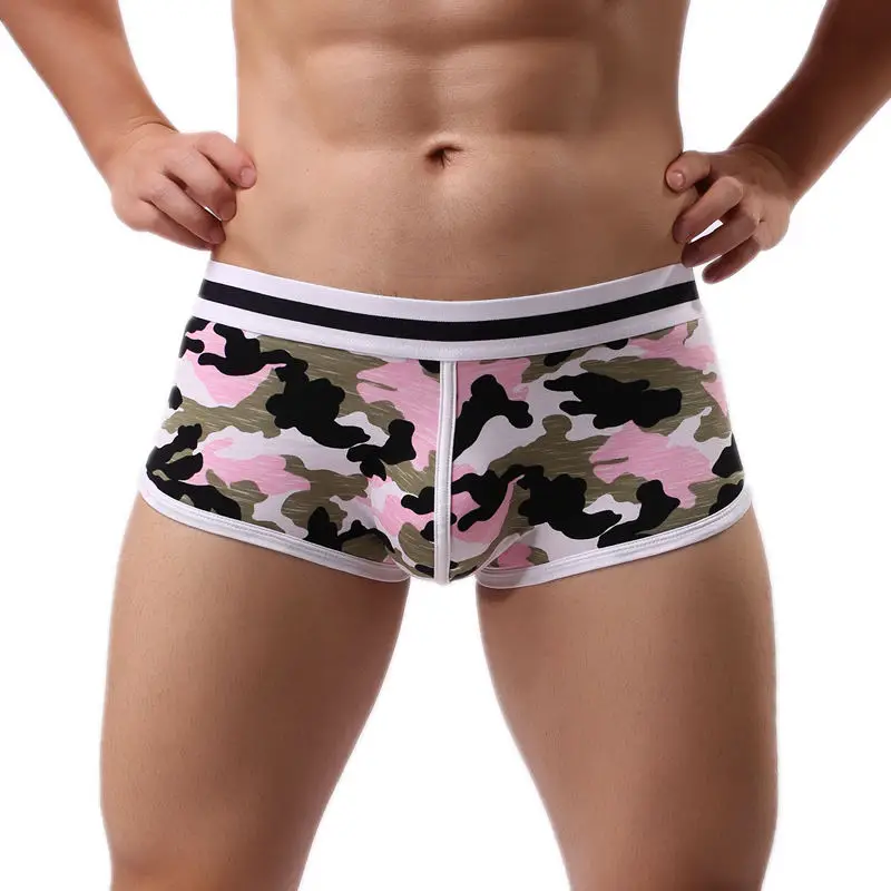 

Fashion Mens Camouflage Underwear Sexy Bulge Pouch Boxers Males Cotton Soft Camo Underpants Basic Boxer Shorts Trunks Bottoms