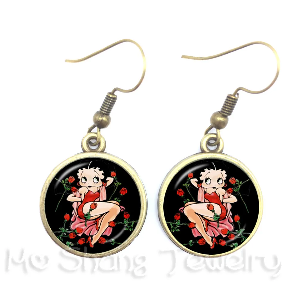 2018 новый сексуальный и прекрасный Betty Boop висячие серьги с рисунком
