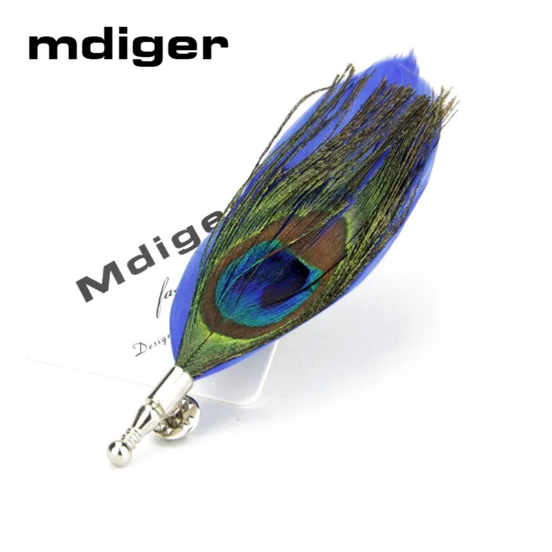 Mdiger Мужская брошь на костюмы черные перо этикетка булавки букет бутоньерка