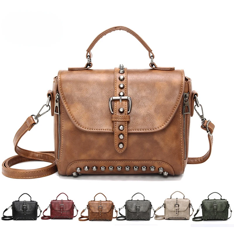 Aobitrs заклепки Сумки Женская мода Популярные PU кожа сумки на ремне Для женщин