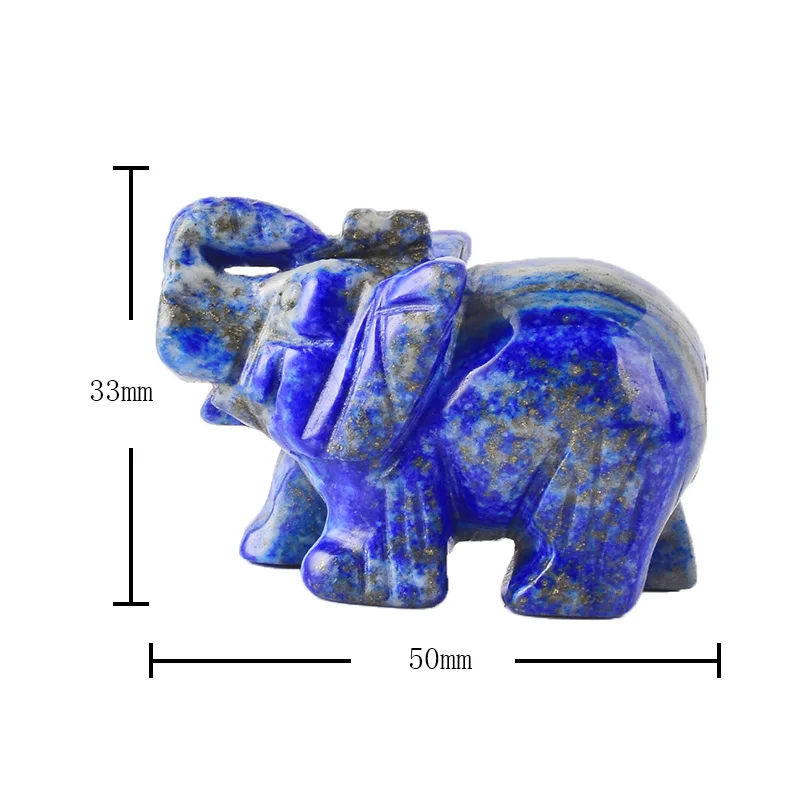 

3 pieces Gemstones Natural lapis lazuli elephant figurines craft carved Mini animals statues for kids decor healing crystals