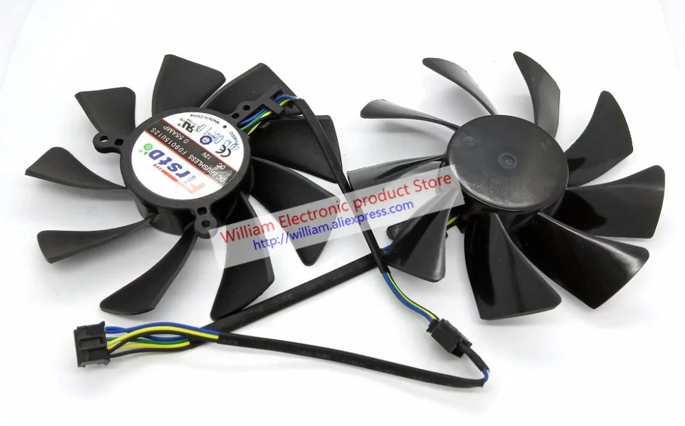 Для Sapphire XFX FX-797A/G XFX HD7950 HD7970 Vapor-X GHz Edition видеокарта вентилятор охлаждения FD9015U12S DC12V 0.55A