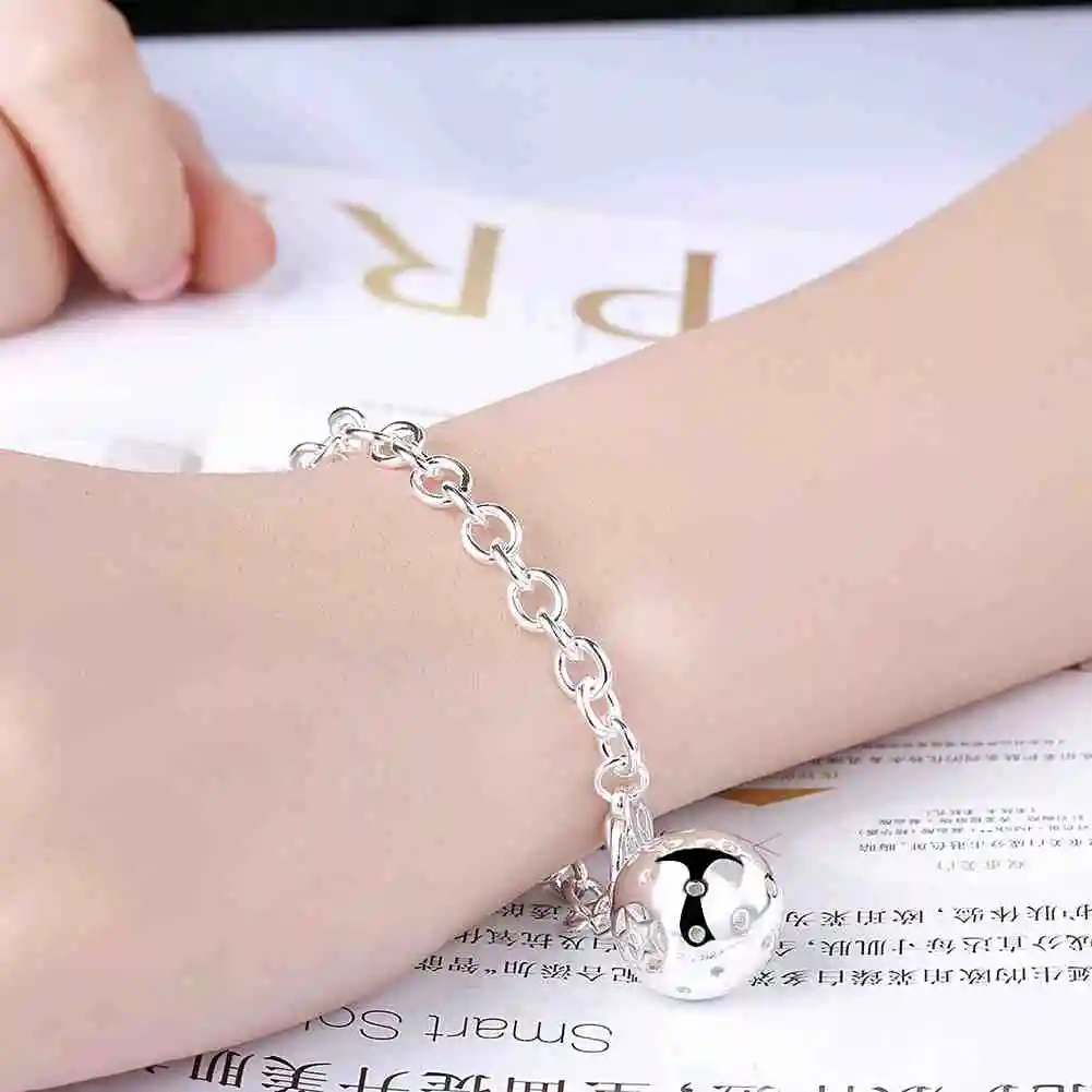 Горячая продажа посеребренный браслет тонкая подвеска с полым шариком Высокое