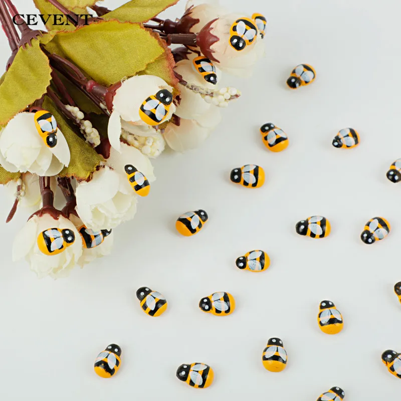 CEVENT 100 шт./пакет Mini Bee Wooden DIY стикер Божья коровка Скрапбукинг Пасхальный домашний