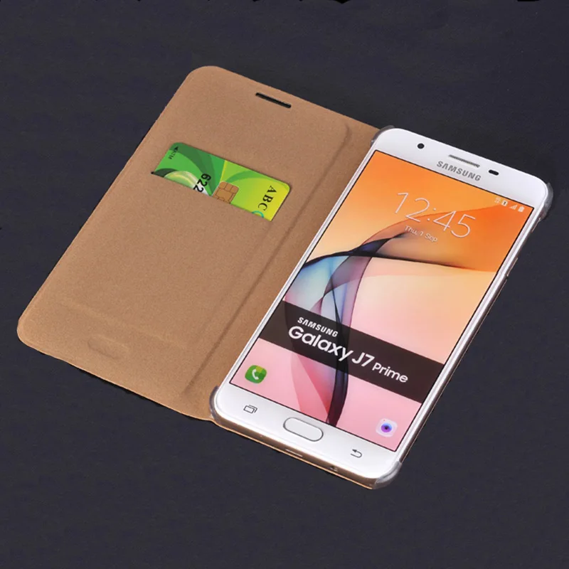 Для Samsung Galaxy J7 Prime On7 2016 G610F тонкий бумажник чехол из искусственной кожи откидная