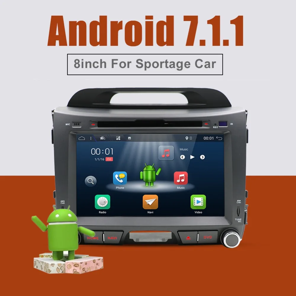 Android 7,1 автомобильный dvd для kia sportage 2011 2009 2010 2013 Авто Радио стерео Мультимедиа плеер с поддержкой Wi-Fi данные беспроводного обмена
