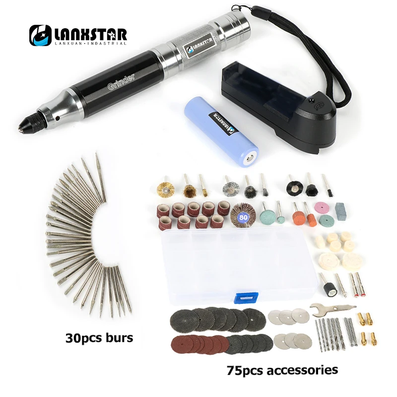 

LANXSTAR Mini Portable Mini Electric Lithium Rechargeable Lithium Miniature Archaeological Pen Manicure Grinding Machine