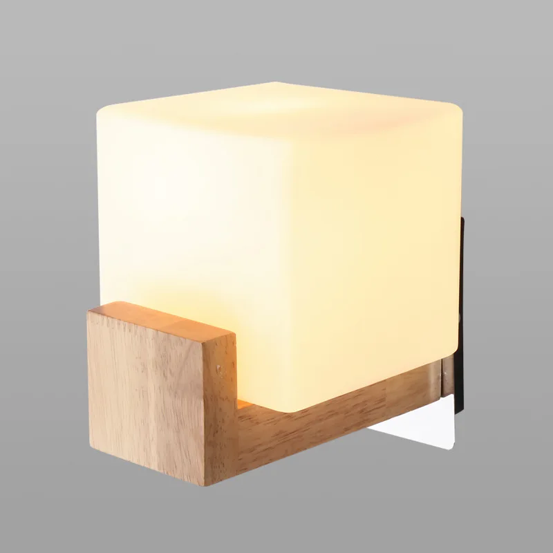 

Nordic Bedroom Beside Wall Lamp LED E27 Wood Wall Light Fixtures For Living room Balcony Aisle Foyer Stairs Lighting Wall Sconce