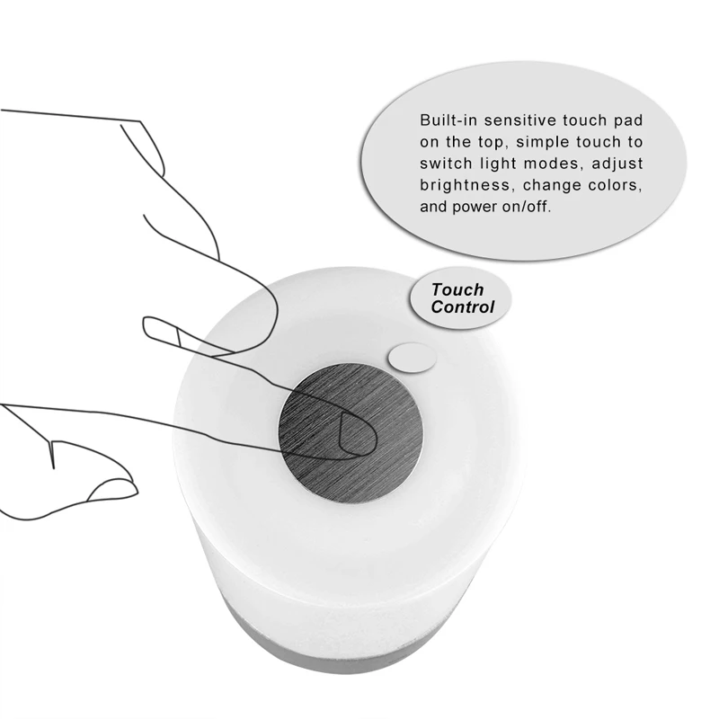 Lemonbest перезаряжаемый RGB светодиодный прикроватный Ночной светильник внутреннее