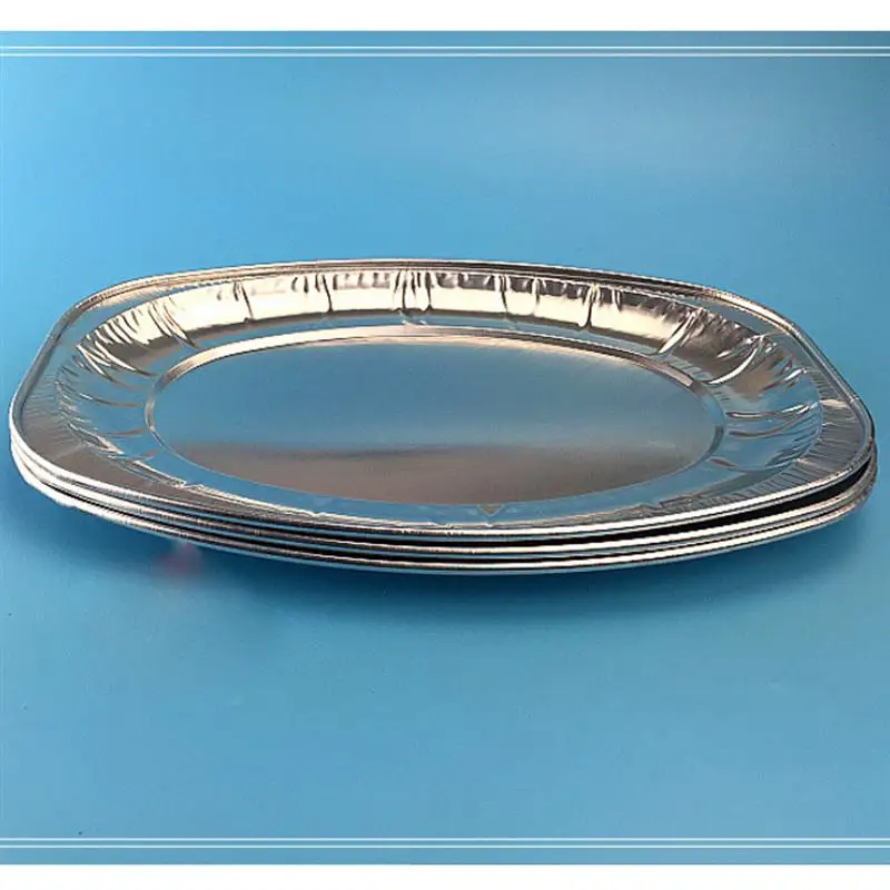 20 шт одноразовые овальные сервировочные тарелки алюминиевая фольга поднос блюда