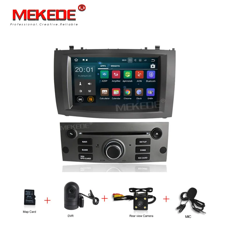 MEKEDE PX3 RK3188 чистый Android 7,1 четырехъядерный Автомобильный gps dvd-плеер для peugeot 407 2004-2010 поддержка 4G wifi BT Радио - Цвет: add camera dvr