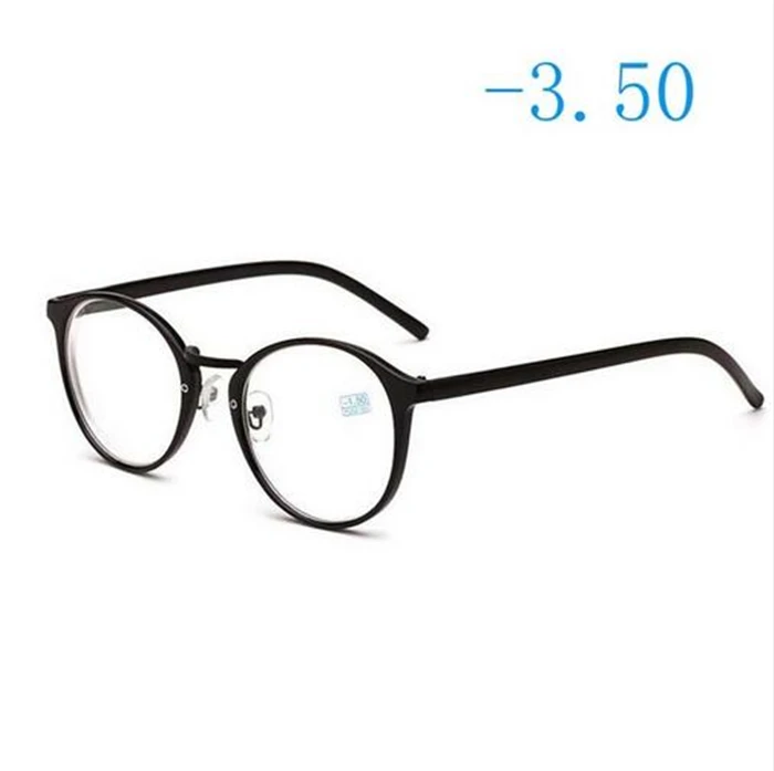 Myopia 350 Готовые Очки для близорукости, женские ретро круглые очки, женские ультра-светильник, очки для близорукости-1-1,5-2-2,5-3-3,5-4 - Цвет оправы: Myopia 350