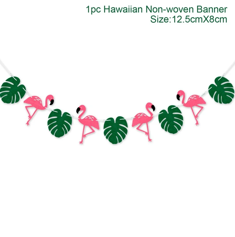 2M Flamingo banner Пальмовые Листья тропические аксессуары для вечеринки, дня рождения вечерние украшения для детей тропические растения джунгли сафари Летние Гавайские вечерние украшения - Цвет: 2M Flamingo banner