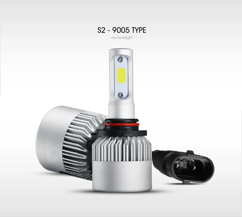 Auxmart 2 шт. 72 Вт 8000lm H11 H4 светодиодные лампы для автомобильных фар 6500 к УДАРА авто H7 H13 H1 9004 9007 9005 9006 для автомобильной светодиодной лампы S2 серии