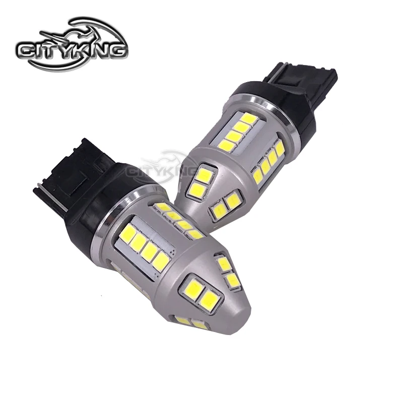 

10 шт./лот T20 7440 led W21/5W 30smd 2835 LED 30W стоп-сигнал Сигнал поворота Задняя лампа лампочка фотолампа запасной Автомобильный источник света