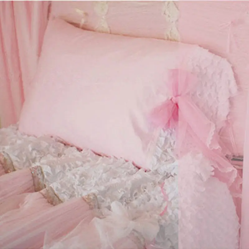 

Romantic dream pillow case home textile elegant lace bow pillow wedding decorative bedding pillow cases pillow cover pillowcase