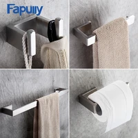 fapully 4piece sets bathroom accessories bath hardware sets 304 stainless steel set single towel bar robe hook paper holder g124
