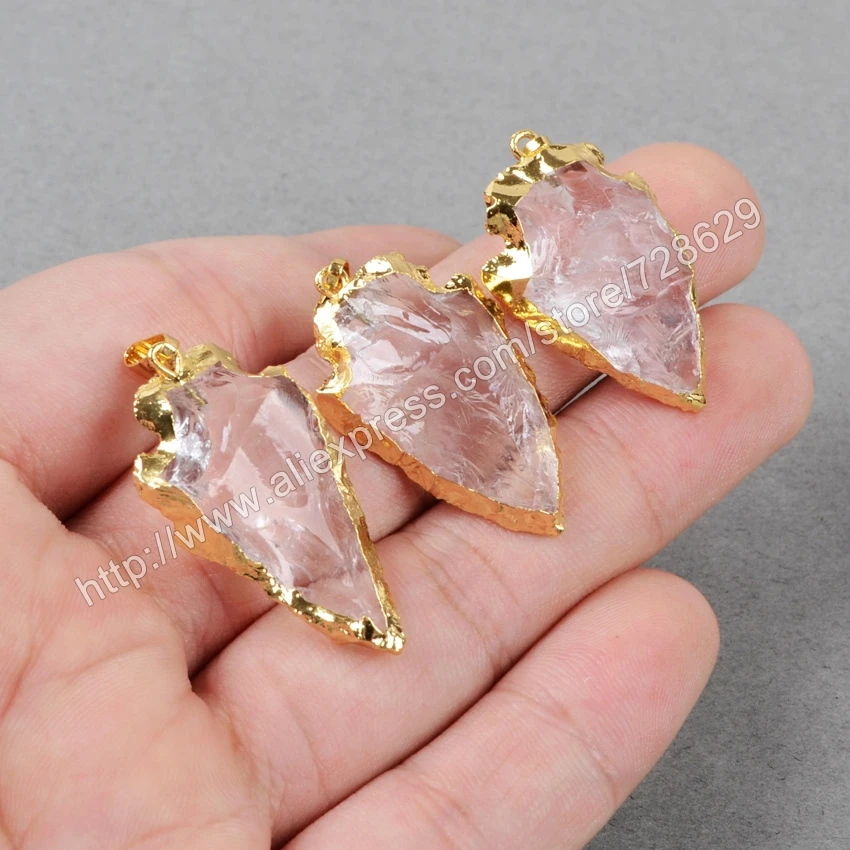 BOROSA 5 шт./лот стрелы золотой цвет белый кварцевый кулон из бисера ювелирные