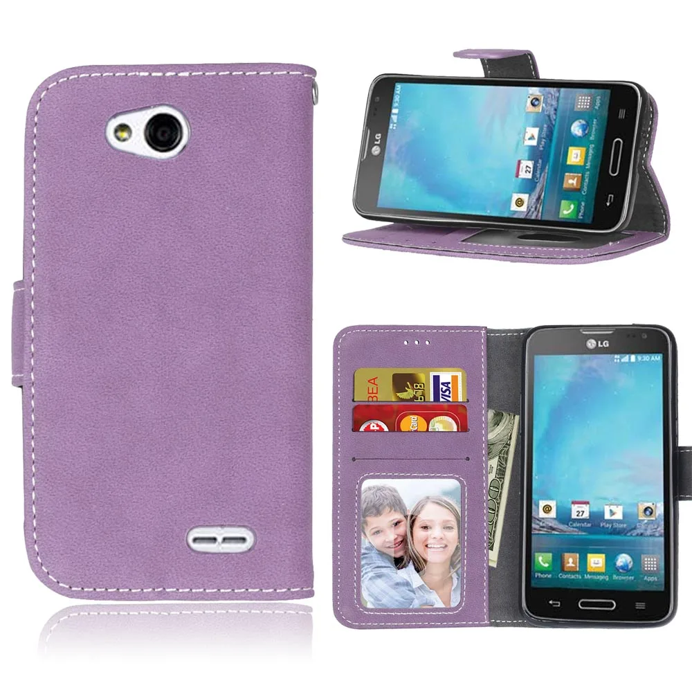 Purple Кожаный флип чехол-кошелек для LG Optimus L90 D405N Dual D410 чехол для телефона s с держатель для карт чехол с функцией стойка чехол для LG L90 - Цвет: Purple