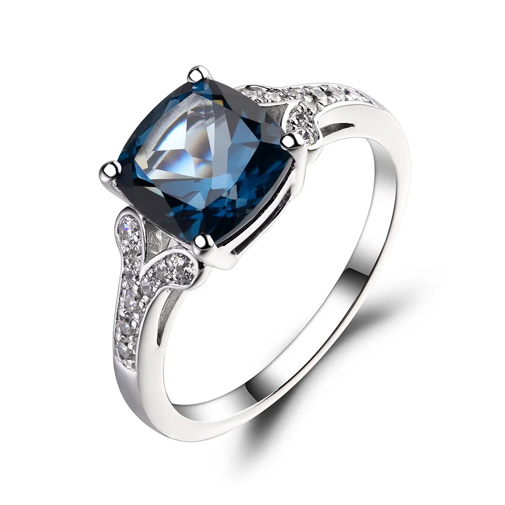 Женское кольцо из серебра 925 пробы с голубым топазом|ring for|rings for womenrings weddings |
