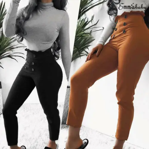 Женские облегающие джеггинсы с высокой талией повседневные брюки карандаш