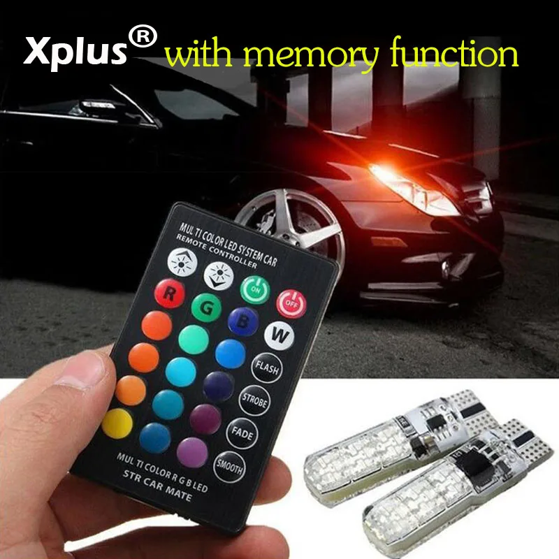 Xplus 2th Memory T10 W5W светодиодный Canbus светильник для автомобиля с RGB пультом