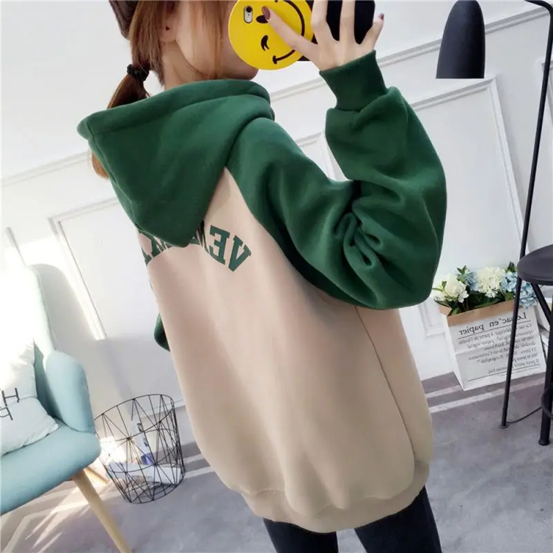 Уличные спортивные свободные утолщенные толстовки с капюшоном и длинными