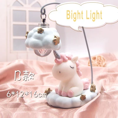 Night Light Pink Ночной светильник в виде единорога, копилка, светодиодный музыкальный ящик в форме единорога, часовое стекло, домашний декор для детей, подарок для спальни, стеклянная крышка, декор D020 - Цвет: Night Light Pink
