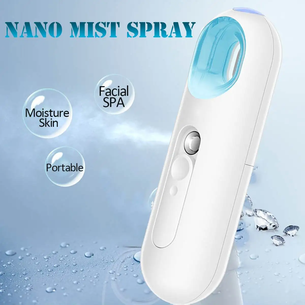 Портативный распылитель тумана Nanos, распылитель для лица и тела, увлажнение парохода, уход за кожей, мини 22 мл, спрей для лица, косметические инструменты, белый цвет
