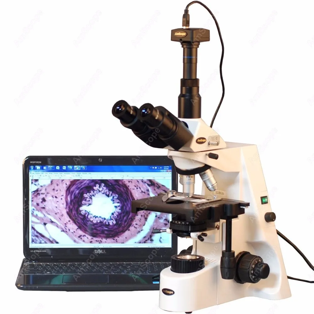 

Research Compound Microscope--AmScope Supplies 40X-2500X Infinity Plan Research Compound Microscope with 3MP USB Digital Camera