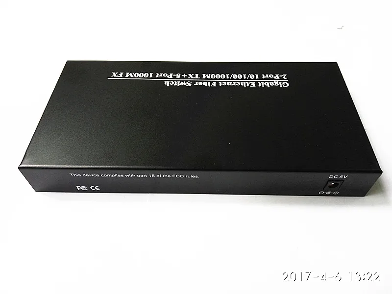 10 портовый гигабитный волоконный коммутатор с 2 портами RJ45 + 8 sfp сетевой 4 парой