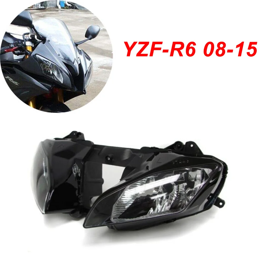 

Для 08-15 Yamaha YZFR6 YZF R6 YZF-R6 передняя фара для мотоцикла Фара прозрачная 2008 2009 2010 2011 2012-2015