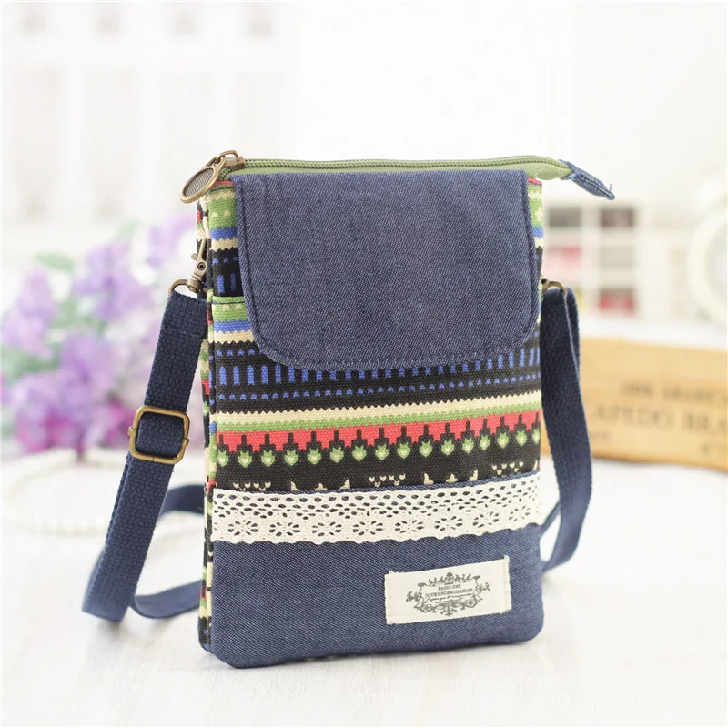 Женская сумка через плечо в национальном стиле хлопковые сумки для мобильного