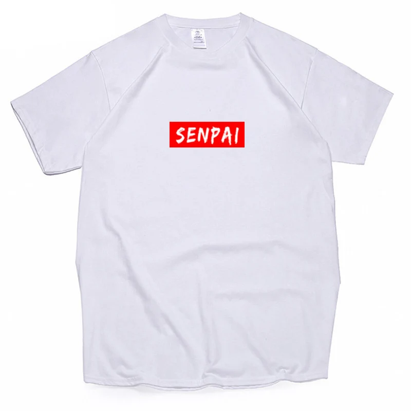 Senpai аниме девушка нерди модель печати Футболка мужская манга Уличная Топы