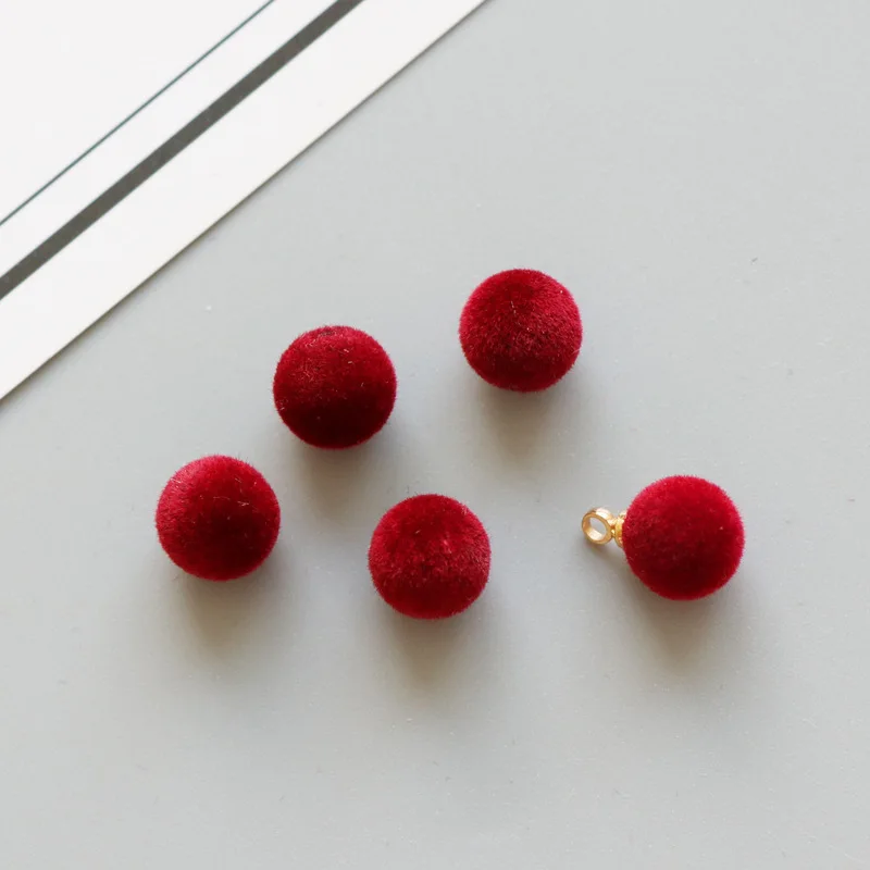 10PCS/Pack Color Handmade Plant Fluff Earrings Pendant Ball DIY Manual Accessories Materia Apparel Sewing Craft Supplies 0.8CM | Дом и сад