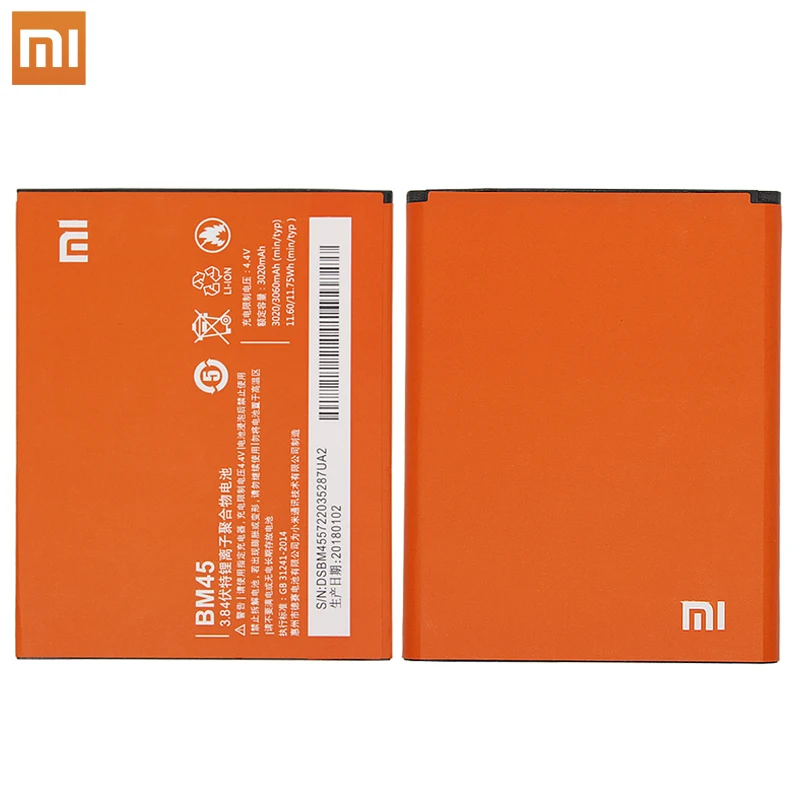 Аккумуляторная батарея для Xiaomi Redmi Note 2 BM45 3020mAh 100% новая сменная Note2
